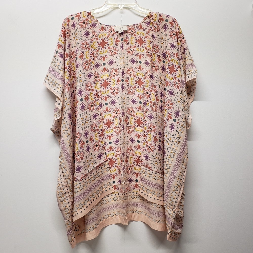 Loft Kimono Cardigan Floral Prints Beach Cover Up XS Modal Cottagecore Oversized
